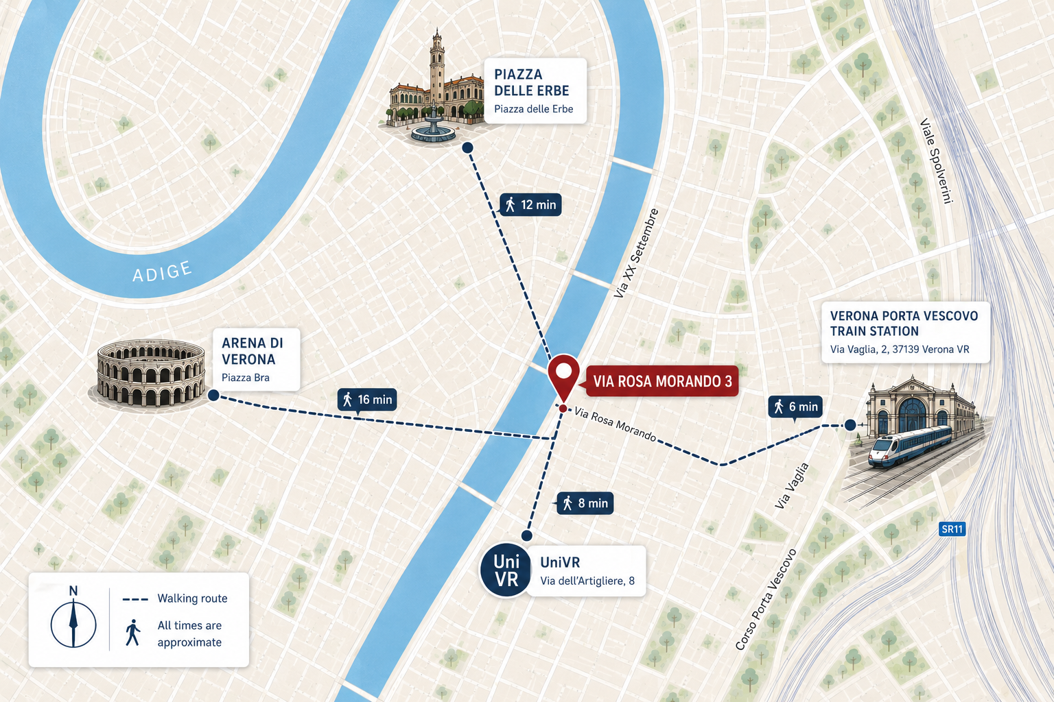 Map — Via Rosa Morando 3, Verona