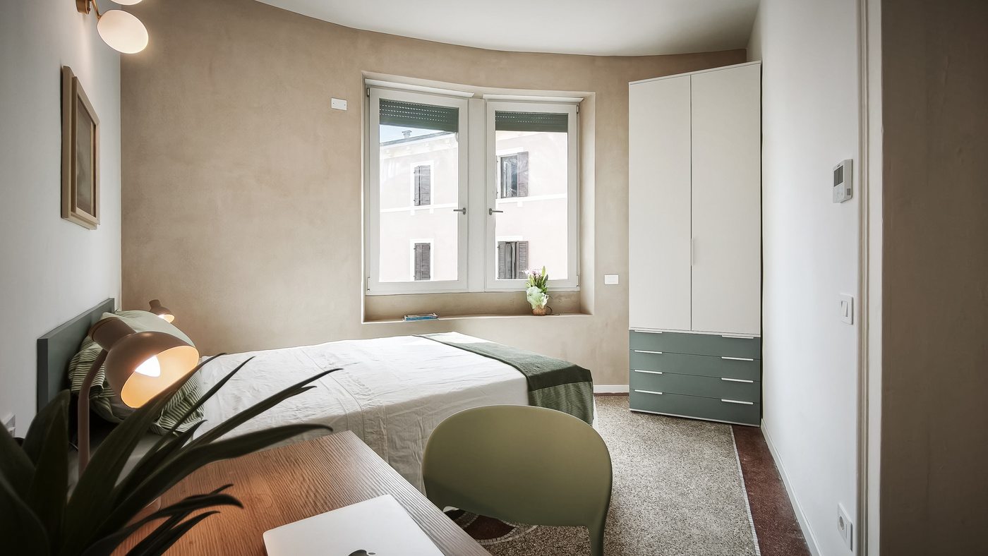 Single room wardrobe and study desk Verona